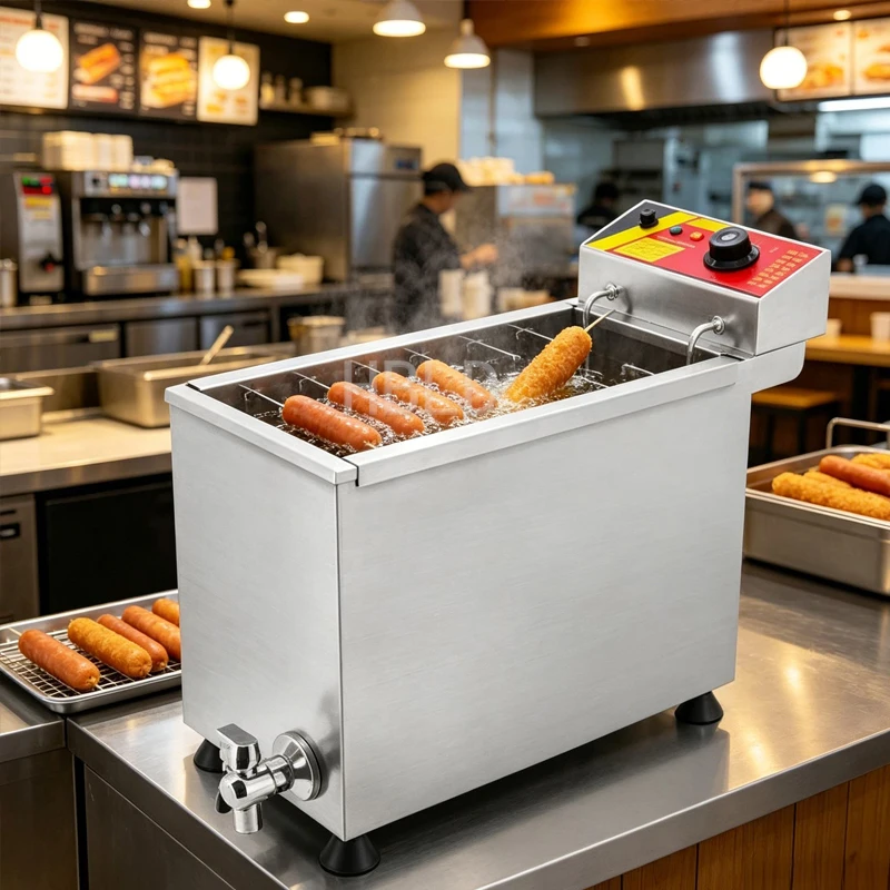 Commercial Electric Deep Fryer 25L Large Capacity Cheese Hot Dog Household Corn Fryer 110V 220V