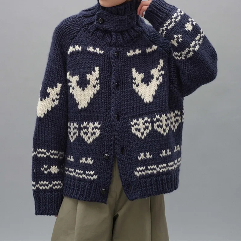 

YYAHAHAS Half High Neck Thick Needle Sweater Jacket for Women's Autumn and Winter Loose Christmas Fashion Knitted Cardigan