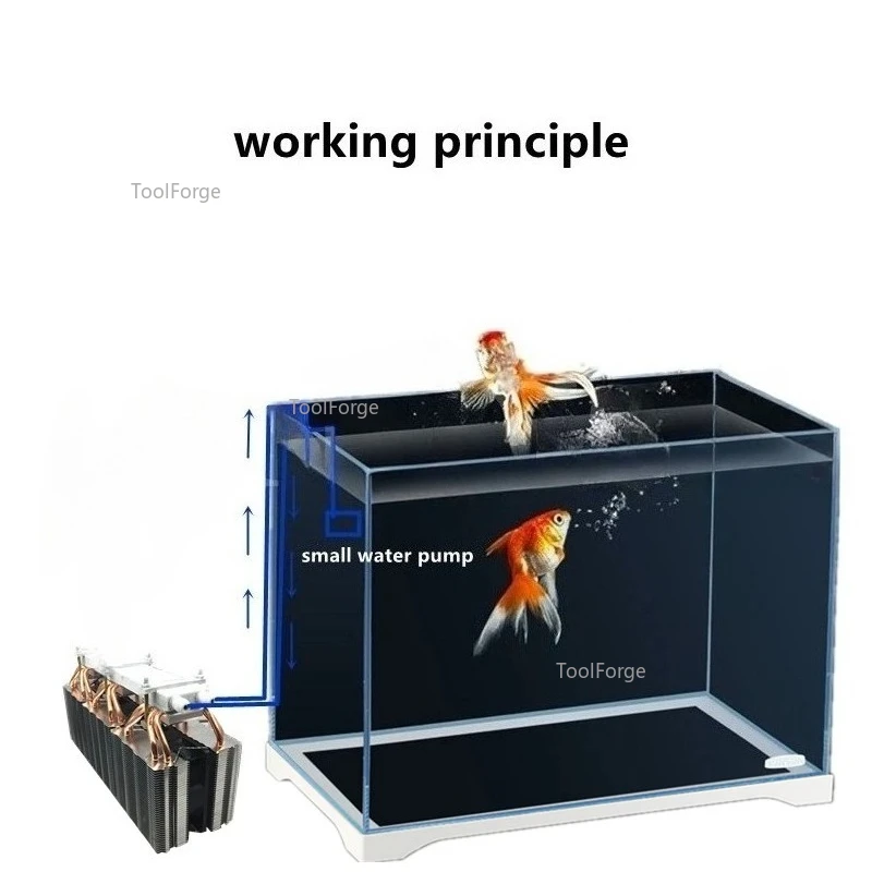 12 فولت 50L خزان الأسماك الثلاجة عالية الطاقة خزان الأسماك المبرد المنزلية خزان الأسماك المبرد رقاقة التبريد أشباه الموصلات 210 واط