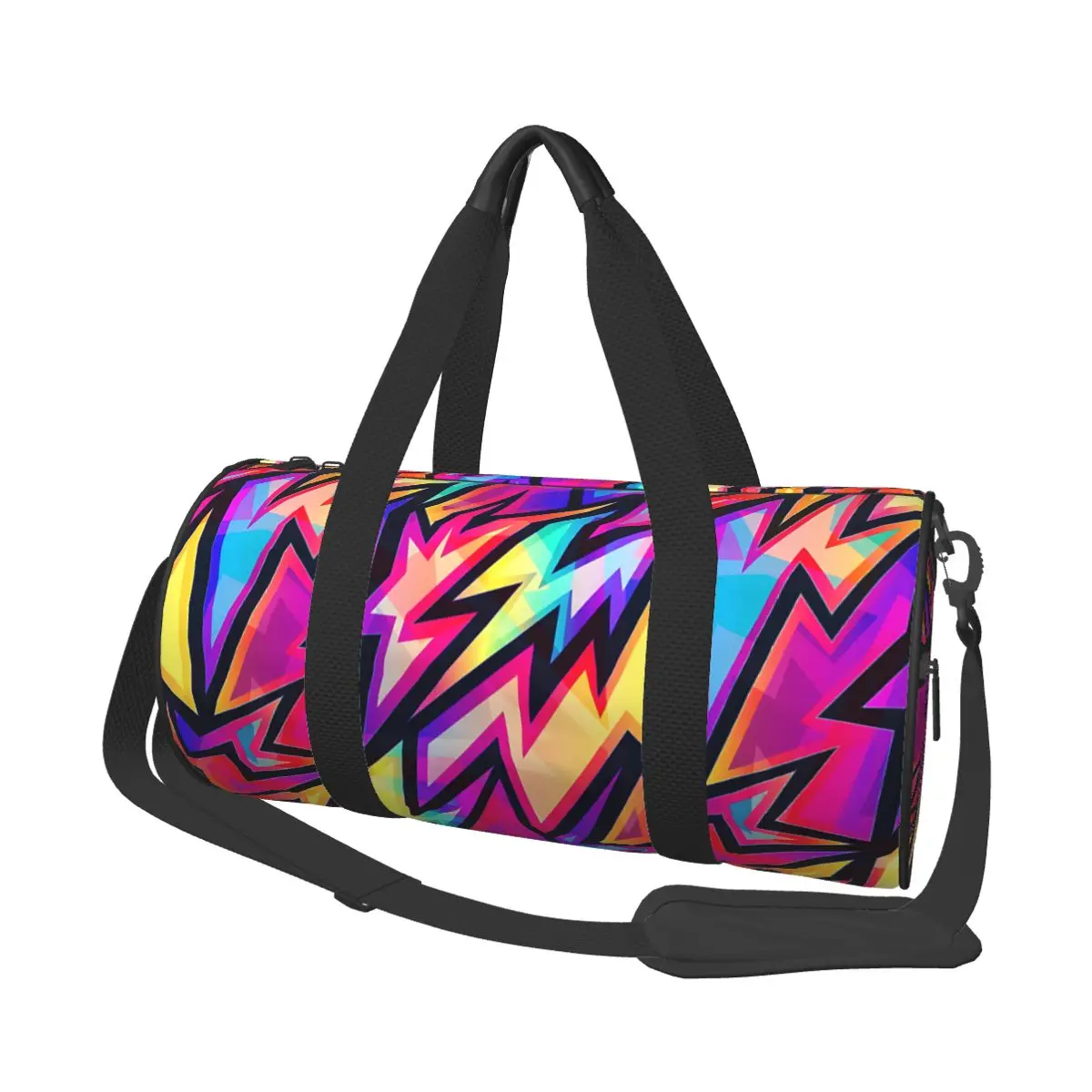

Bright-Graffiti-Geometric Round Large Capacity Travel Duffel Bag Male Female Large-Capacity Hand Luggage Sports Fitness Bag