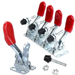 4pcs GH-201A Horizontal Toggle Clamp Quick-Release s Set 27KG Vertical Hand Clip Tool