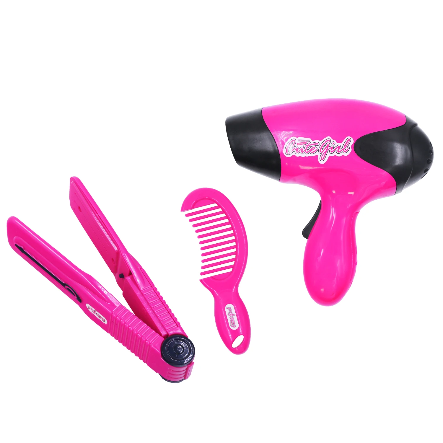 Makeup tools, hair dryers, hairdryer clips, colorful lighting simulation 1:1 children's grooming toys, girls, family toys