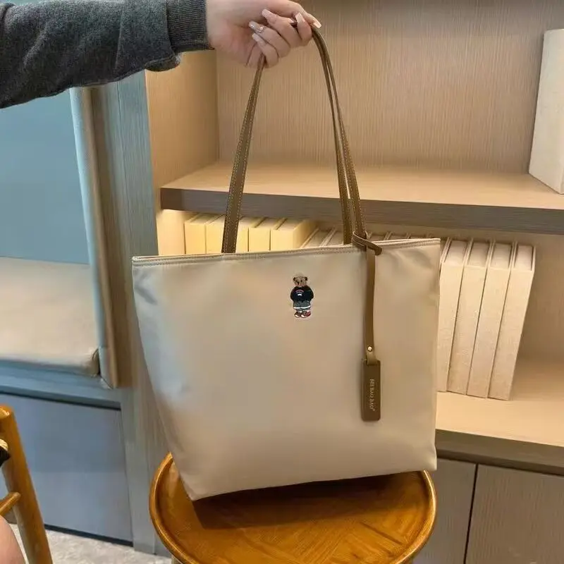 Kid Bag Source Factory Simple Solid Color Versatile Large Capacity Tote Bag Women's Fashion Commuter Classic Shoulder Handbag