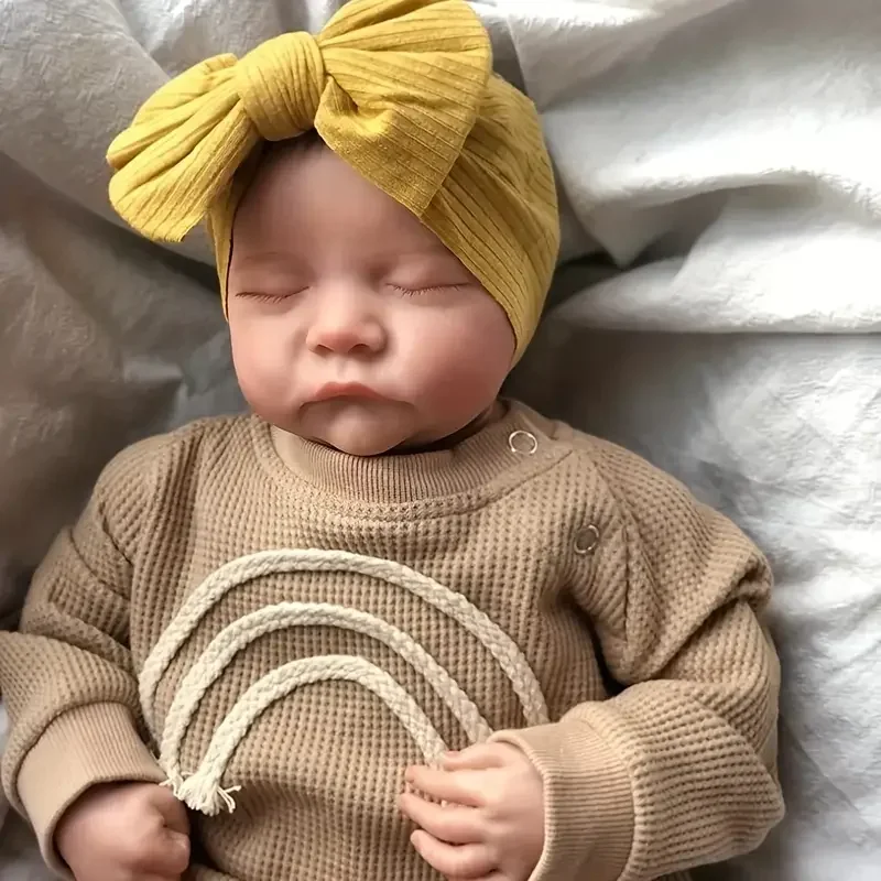 

Реалистичная 43-сантиметровая готовая кукла реборн Risbecko, как настоящая детская художественная кукла ручной работы, 3D-окрашенная кожа с видимыми венами, виниловые конечности