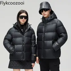 2024 New Black Light Luxury Thickened Down Jacket Men's Detachable Hat Casual Short Coat Chaquetas Para Mujer Puffer Jacket