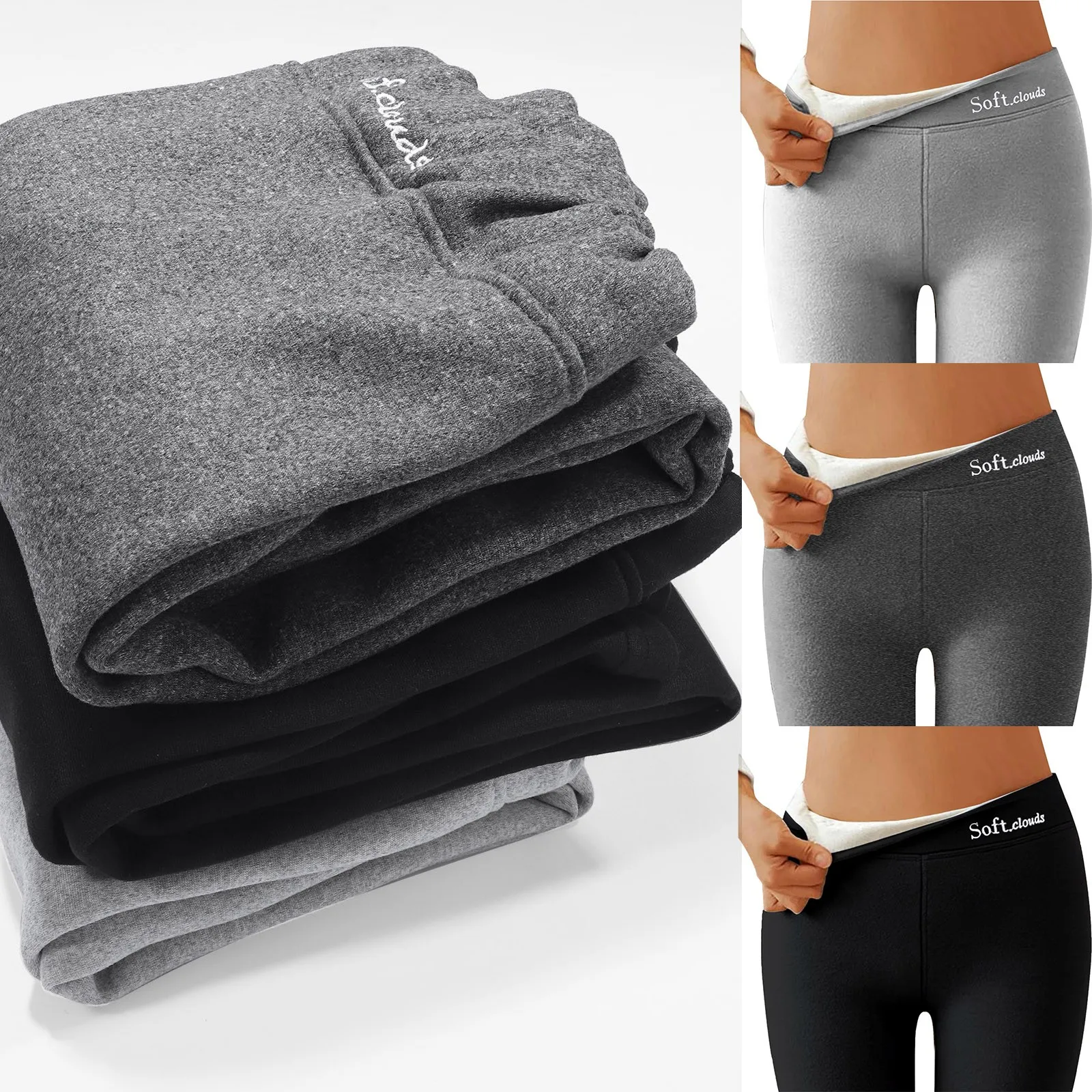 Mallas cálidas de forro polar para mujer, Leggings casuales simples, Leggings elásticos de cintura media, Color sólido, Otoño e Invierno