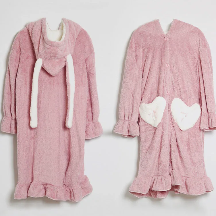 Abito da donna in flanella con cappuccio Kimono Robe accappatoio caldo invernale con cintura addensare indumenti da notte stella intimo Lingerie addensare indumenti da notte