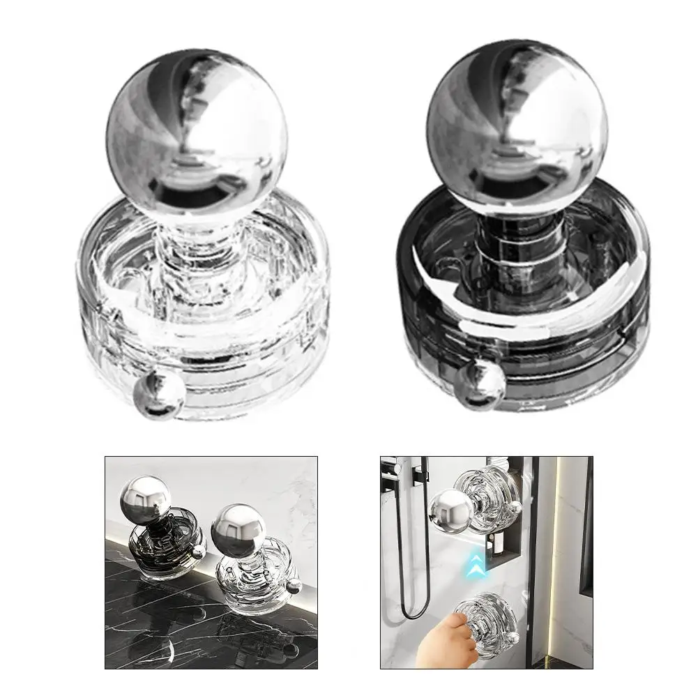 Door Handle Waterproof Suction Cup Door Handle & Hook Transparent/Translucent Gray Suction Cup Handle 79*60mm