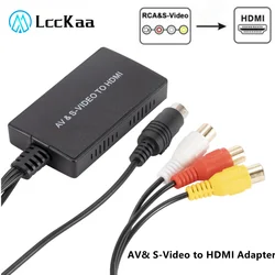 Conversor de vídeo AV para HDTV DVD STB, compatível com PS2/ PS3 1080P/720P CVBS AV SVIDEO RCA para adaptador compatível com HDMI