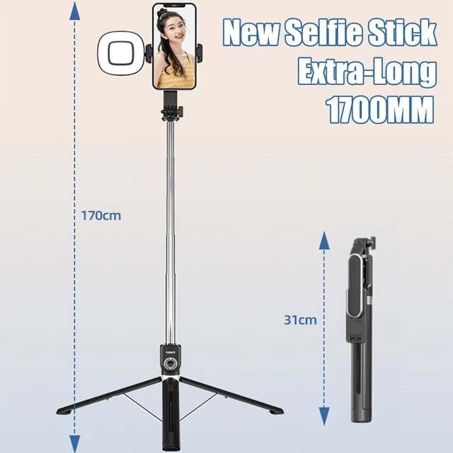 FGCLSY 2023 nowy bardzo długi kij do selfie wielofunkcyjny ze światłem wypełniającym zdalna migawka statyw obrotowy 360 stopni duży rozmiar