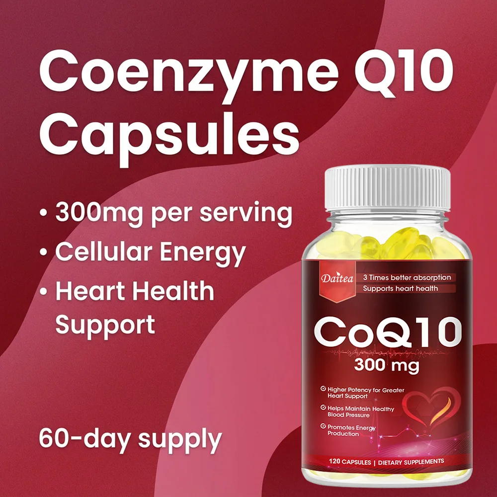 DAITEA Coenzyme Q10 (CoQ10) 300 Mg Capsule Antioxidant for Heart Health and Immune Support, Energy Production