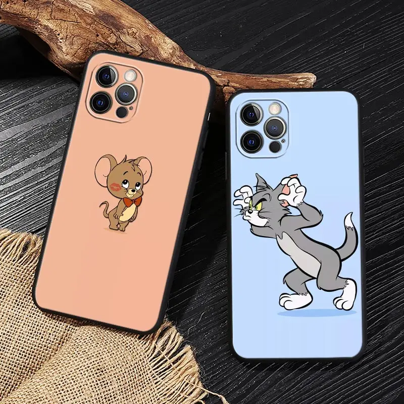 Case For iPhone 17 16 15 14 13 12 11 Pro Max Plus Back Cover J-Jerrys Mouse T-Toms Cat For iPhone 17 Pro 17E Air 16e Soft Funda view 3