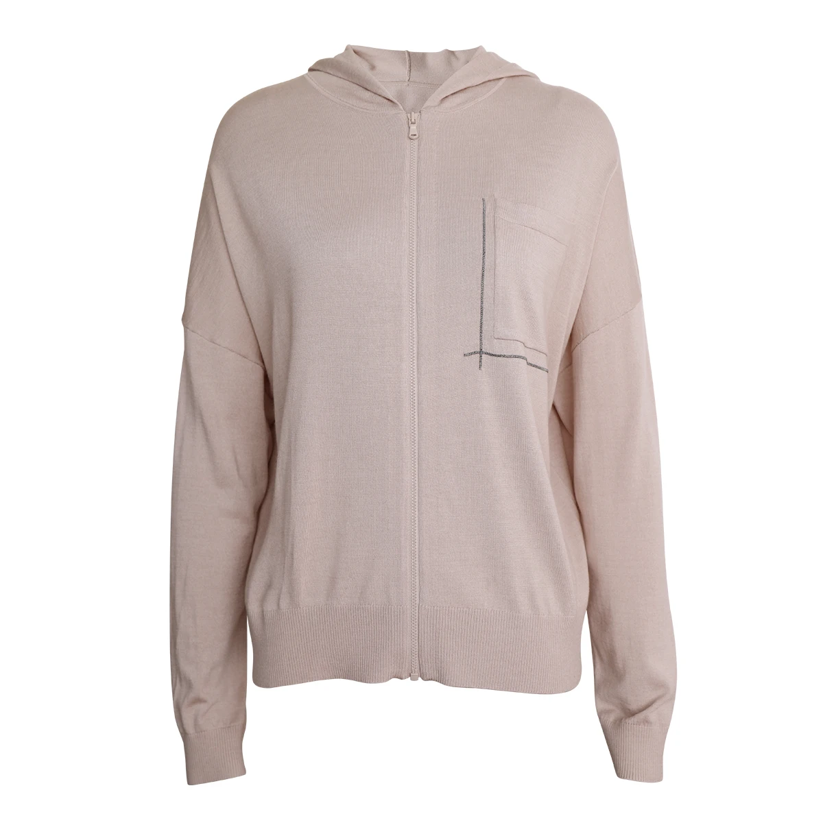 

BC1125 Women's Luxury Hooded Cardigan Ultra-Fine Merino Wool Silk Blend Comfortable Fit Casual Wear Hoodie