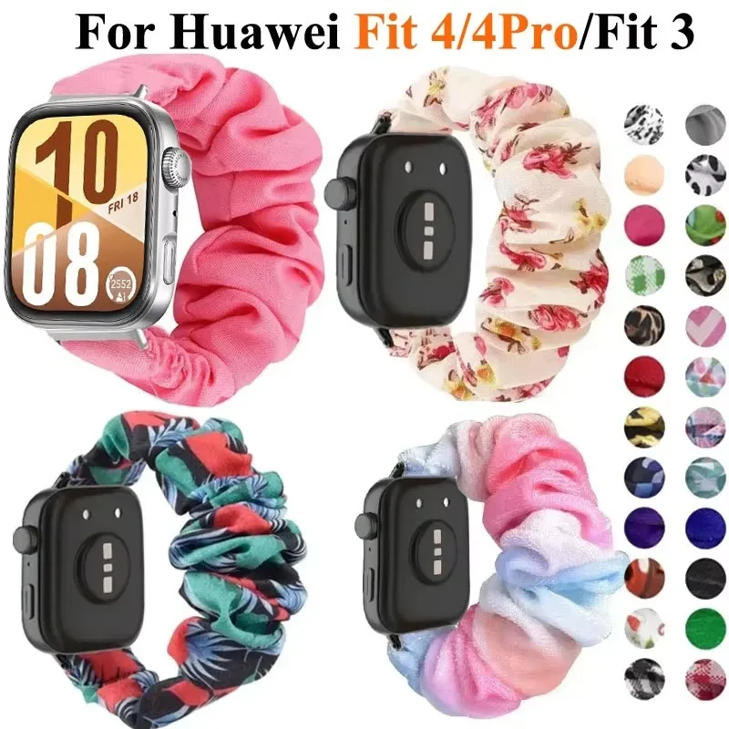 Nylon Elastic Strap For Huawei Watch Fit 3/4 Women Hair Band Bracelet Wristband Huawei Watch Fit 4 Pro Fabric Accessories Correa