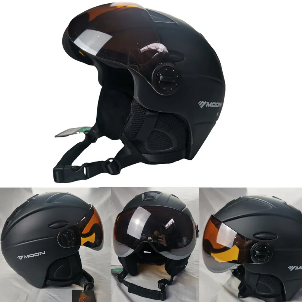 Imagem -03 - Capacete de Esqui Semi-coberto com Óculos Equipamento de Proteção Profissional Integralmente Moldado Esportes de Esqui Capa