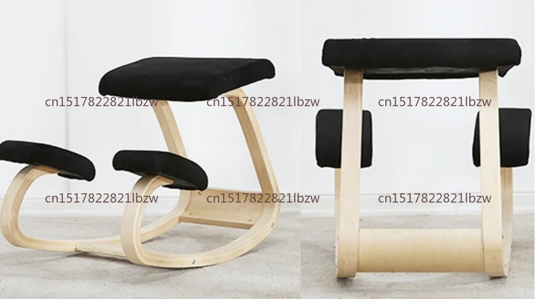 Ergonomic Kneeling Chair Stool Thick Cushion Home Office Chair Improving Body Posture Rocking Wood Knee Computer Chair