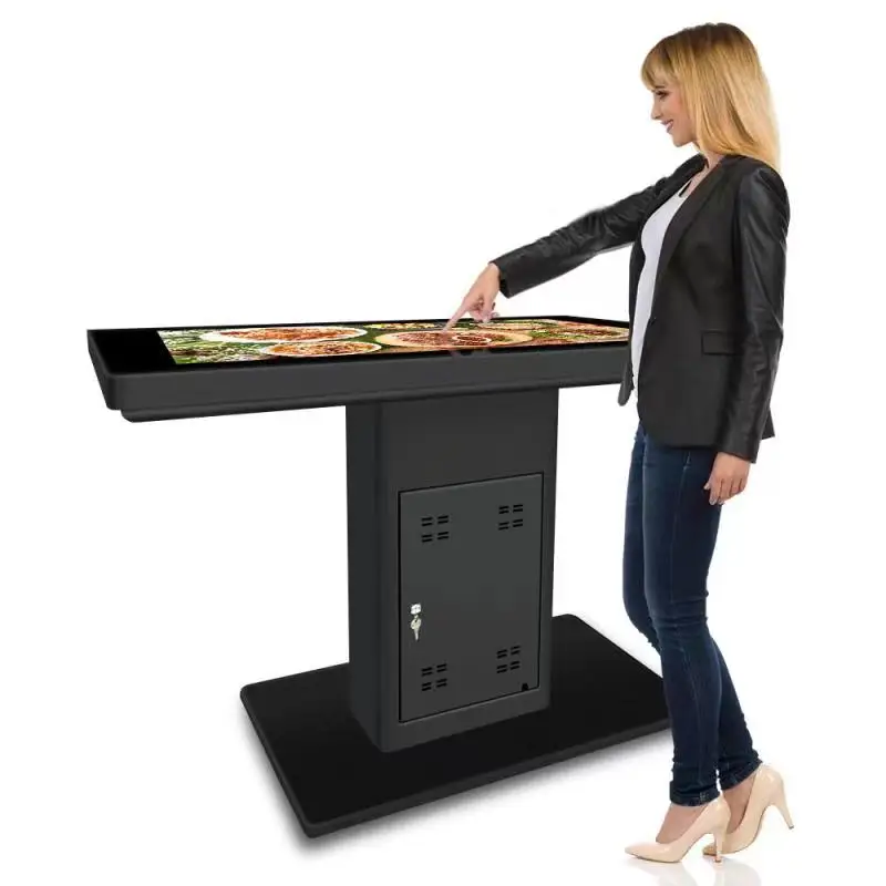 

32 inch interactive multi touch smart coffee table with refrigerator Metal Living Packing Room Furniture