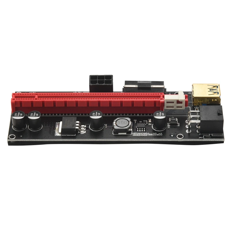 6-Pack Pcie Dual Chip PCI-E 16X To 1X Powered Riser Adapter Card, 6 PIN & Molex 3 Connector With 60Cm USB 3.0 Cable