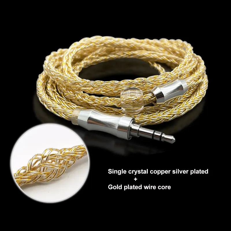 Высококачественный однокристальный медный посеребренный провод, Hi-Fi кабель для наушников mmcx 2,5/3,5/4,4 мм/Type-c/ios для Shure