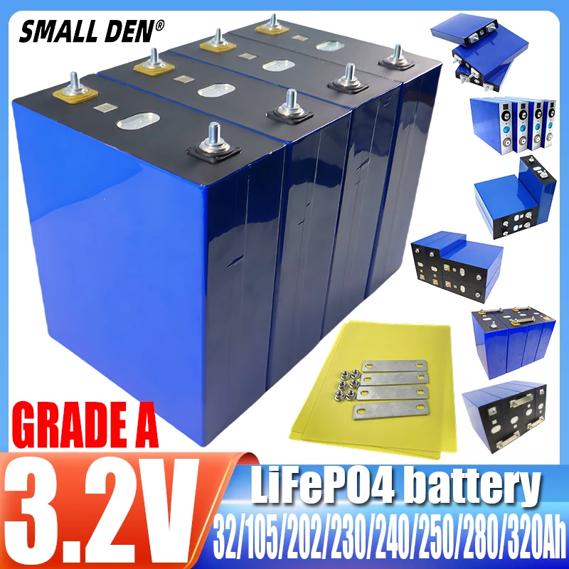 

3.2v 32Ah 105Ah 202Ah 230Ah 240Ah 250Ah 280Ah 320Ah DIY 12V 24V 48V Grade A Golf wagen Marine wiederauf ladbare Batterie pack AA