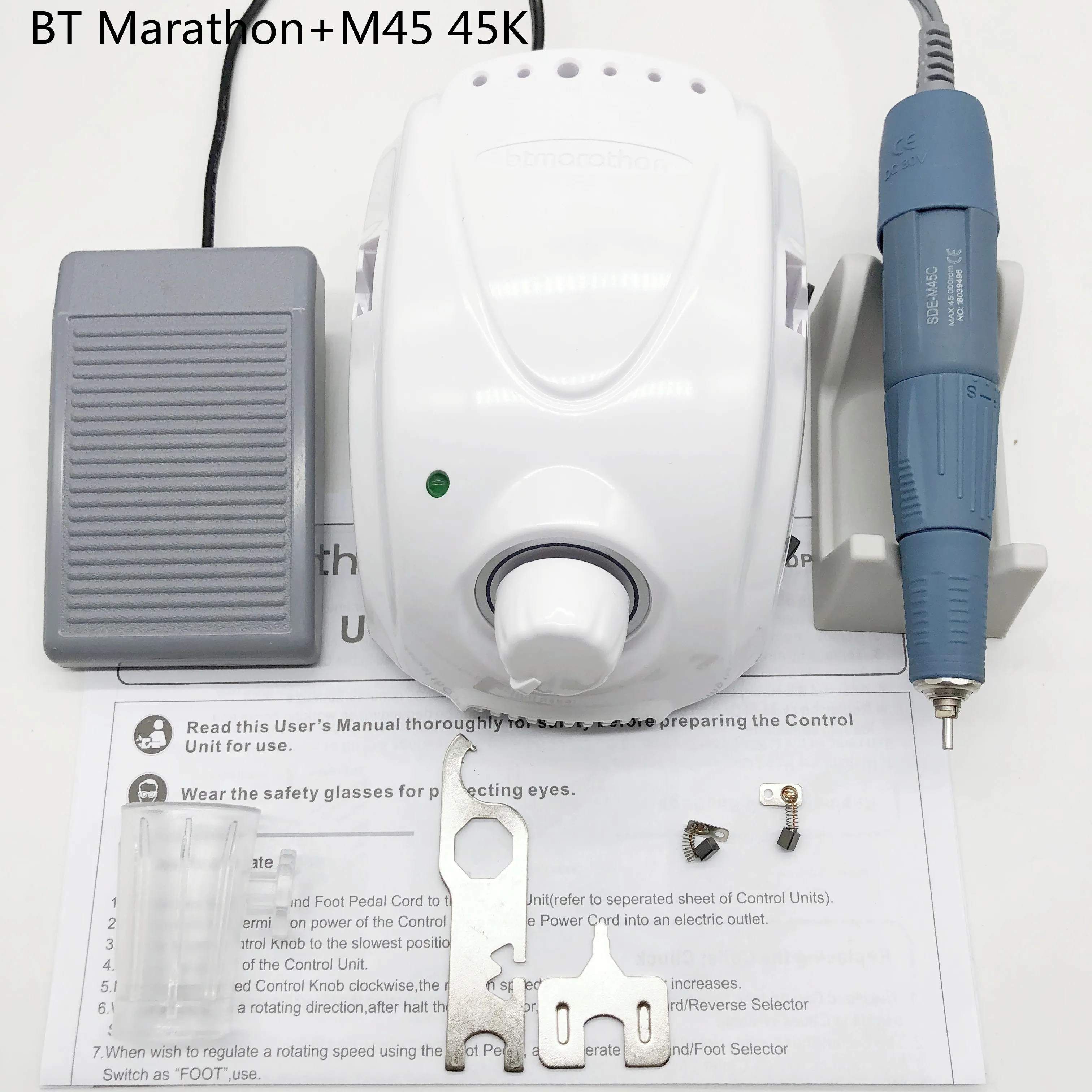 BT Marathon champi - 3 control box 65w Dse M45 45000rpm haute qualité poignée électrique fraise à ongles polisseuse