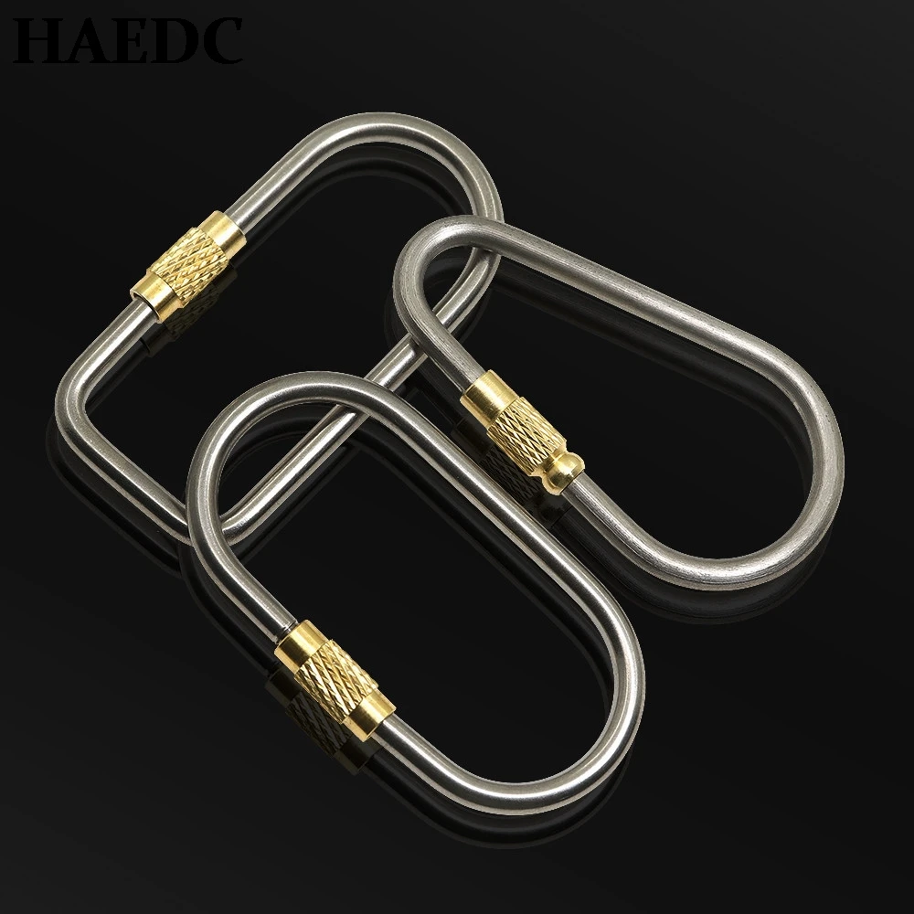 

HAEDC Titanium Alloy Car Keychain Men's Waist Hanging Simple Quick Hanging with Lock Hook EDC Backpack D-shaped Buckle