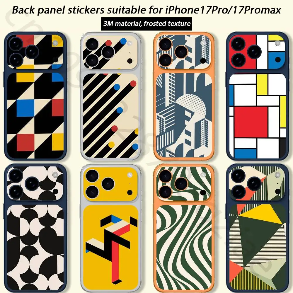 

Bauhaus Exhibition For iPhone 17 pro Max /17 pro Full Cover Decal Skin Wrap 3D Colorful Rear Protective Sticker Film