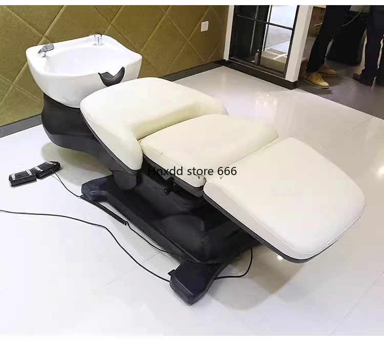 Japanese Electric Shampoo Chair Lifting Rotating Scalp Care Flushing Bed