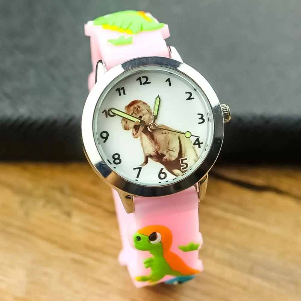 Children's Watch Youth Cute Cartoon 3D Tyrannosaurus Rex Quartz Watch Boys and Girls Dinosaur Watch Children's Best Gift XFCS