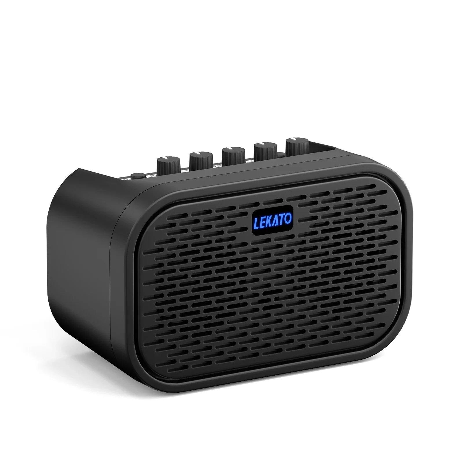 

LEKATO Portable Guitar Amp 10W: Distortion/Clean/Delay FX + 3-Band EQ & Bluetooth - Mini Travel Amp for Electric Guitar