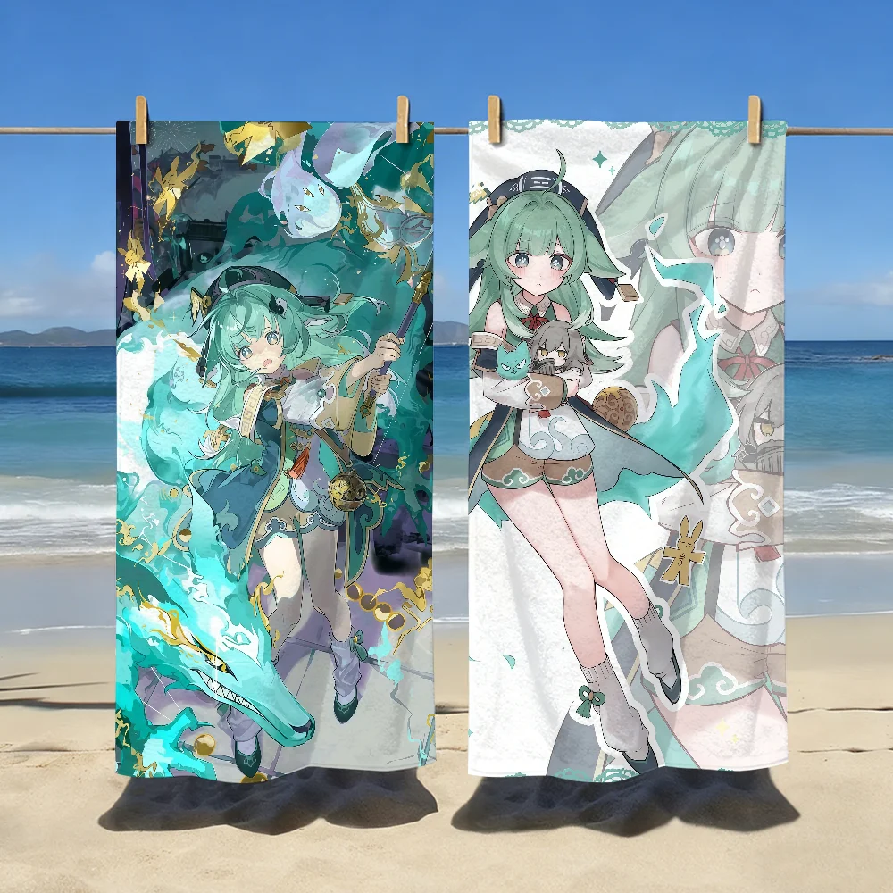 Game Honkai Star Rail Huohuo Towel Sports Quick Dry Travel Camping Gear Sandproof Soft Light Large Beach Towel