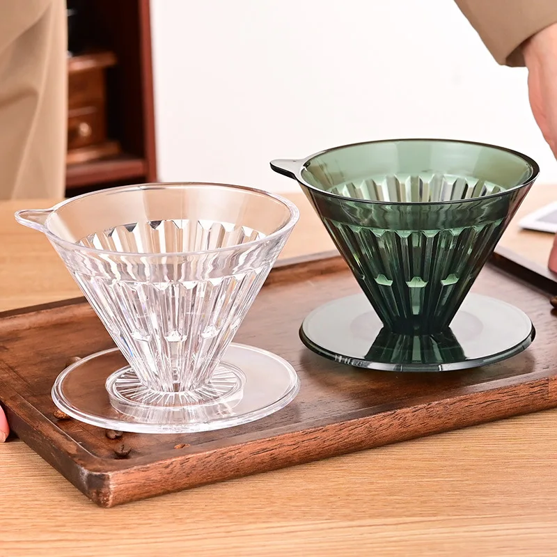 PCTG Crystal Eye Konischer Kaffeetropfer, wiederverwendbarer Hand-Tropffilterbecher zum Übergießen von Kaffeemaschinen, transparent, hitzebeständig