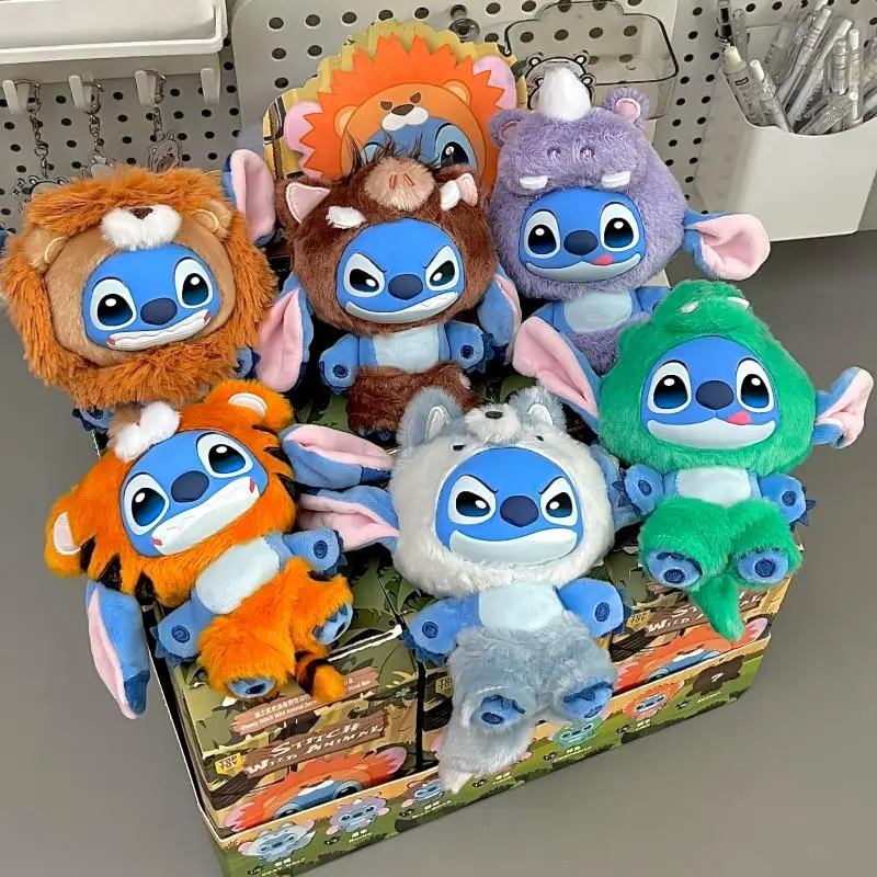 Disney Stitch Wild Animal Series Vinyl Plush Blind Box Stitch Mystery Box Doll Bag Keychain Pendant Decor Surprise Bag Toy Gifts