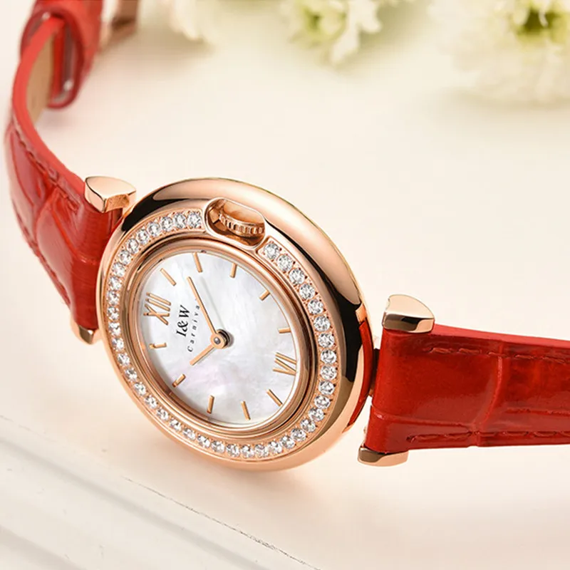 CARNIVAL Brand Fashion Rose Gold Watch Ladies Luxury Diamond Girls Gifts Quartz Wrist Watches Waterproof for Women Reloj Mujer