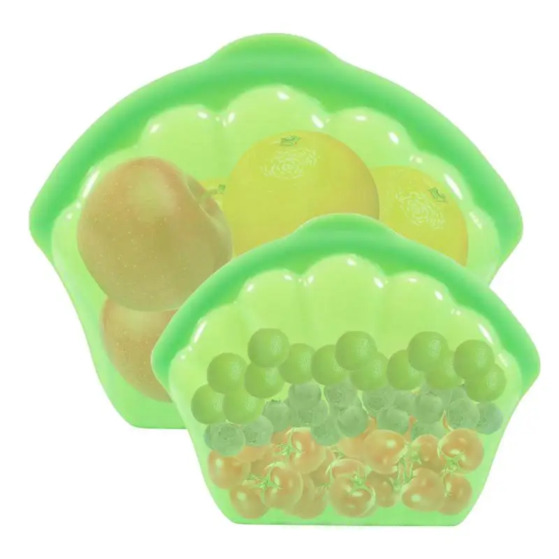 

Silicone Food Container Reusable Silicone Food Storage Bags 2x Leakproof Fresh-Keeping Preservation Container For Home