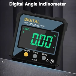 Woodworking Tools 4-sided Magnetic Dual Laser Inclinometer Digital Angle Measuring Instrument with Tilt Measurement Laser Level