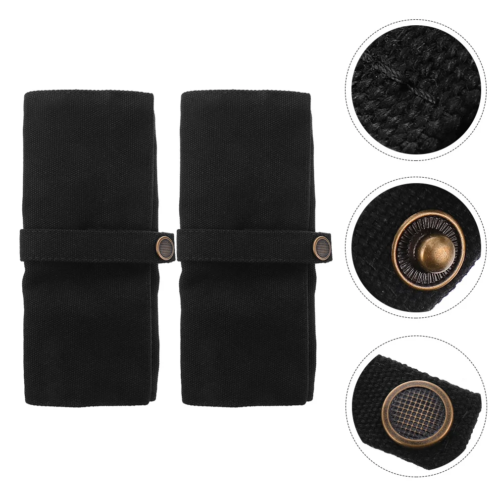 2Pcs Watch Organizer Roll Canvas Travel Durable Large Capacity Watch Band Storage Pouch Portable Carrying Case
