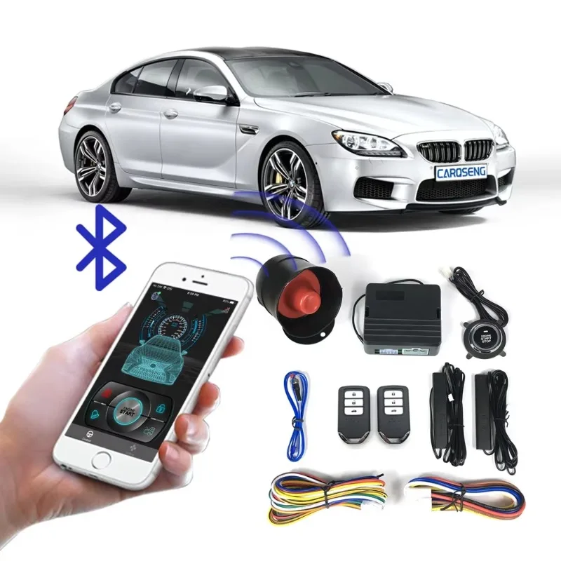 

Two-Way Remote Car Alarms with Entry Push Button Starter Kit Accent Model App Controlled Security System