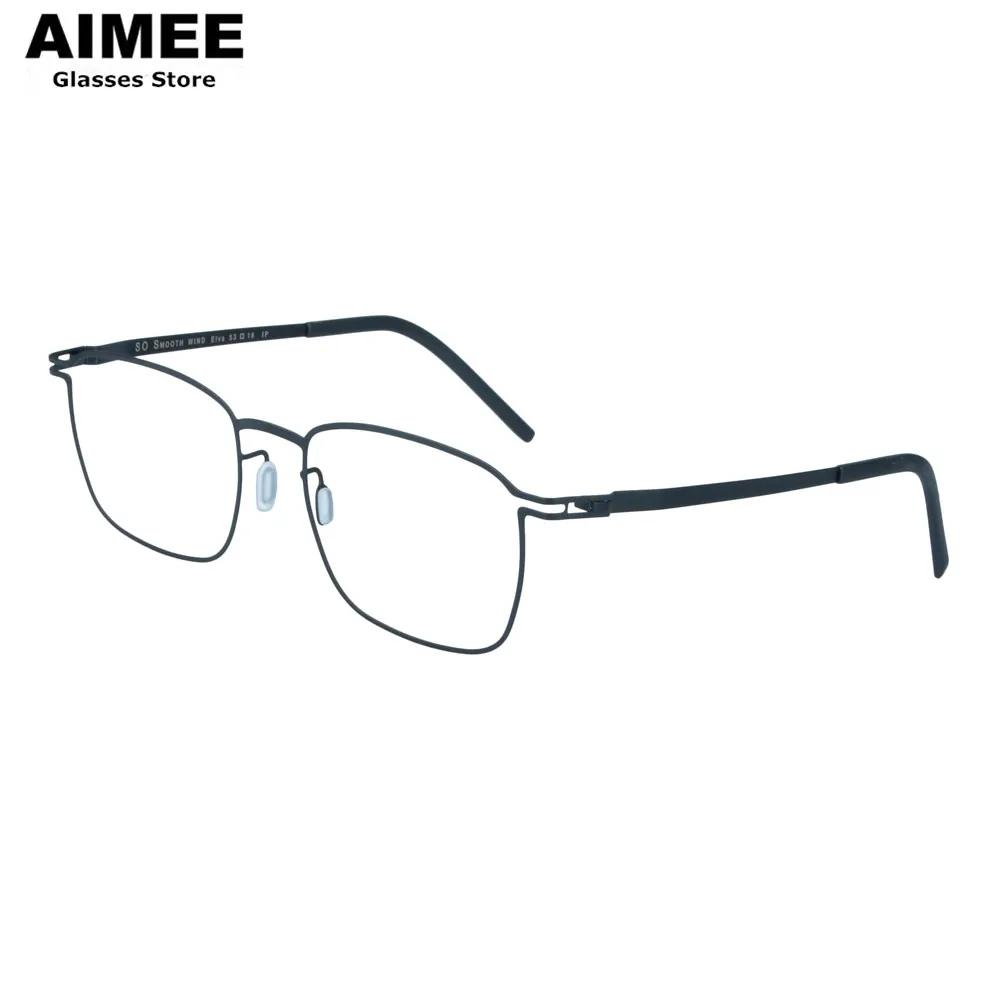 Lifetime Warranty German Brand Ultralight No Screw Glasses Frame Men Retro Square Business Eyeglasses Women Handmade Eyewear