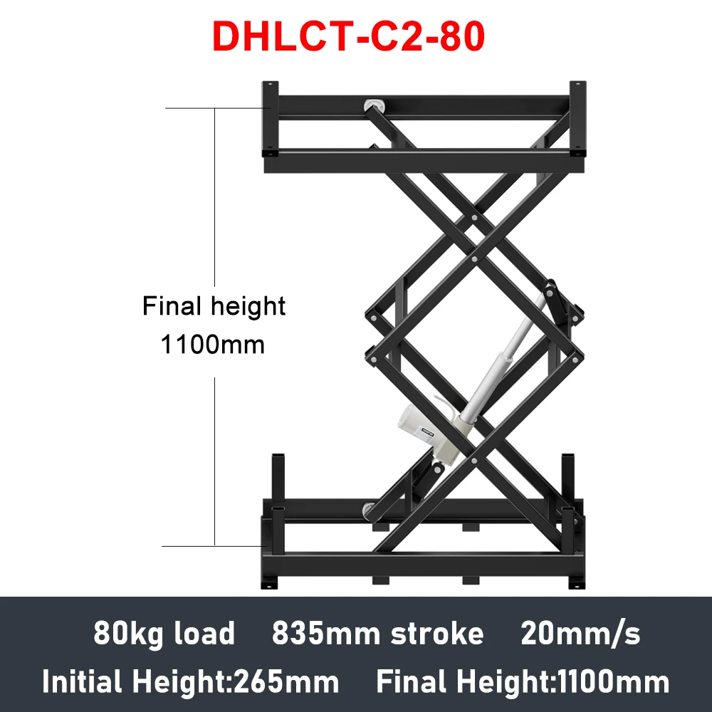 1005mm Stroke Electric Lifting Platform with App Controller Double-layer 60kg/80kg Load DC24V Hand Control Table Lifter Motor