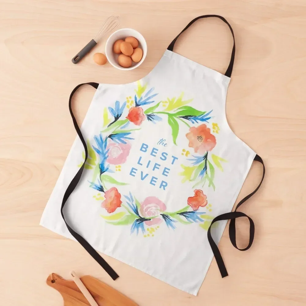 

The Best Life Ever Watercolor Apron Home Utensils barber uniform Women Kitchen'S for kitchen useful Apron