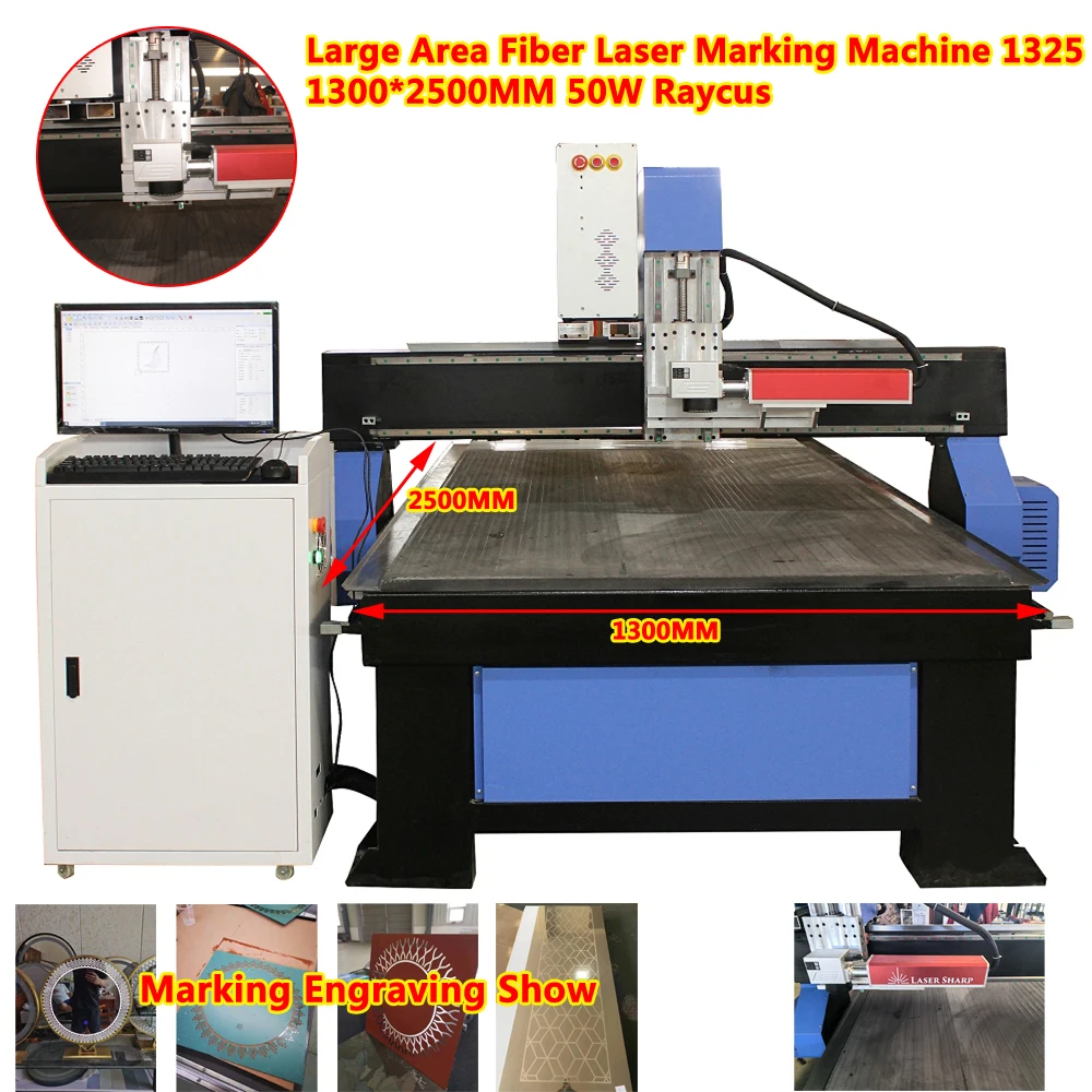 Mesin penanda Laser serat 1325 CNC pengukir 50W Raycus 1300x2500MM pemotong logam perhiasan mendukung peningkatan daya merek JPT 2024
