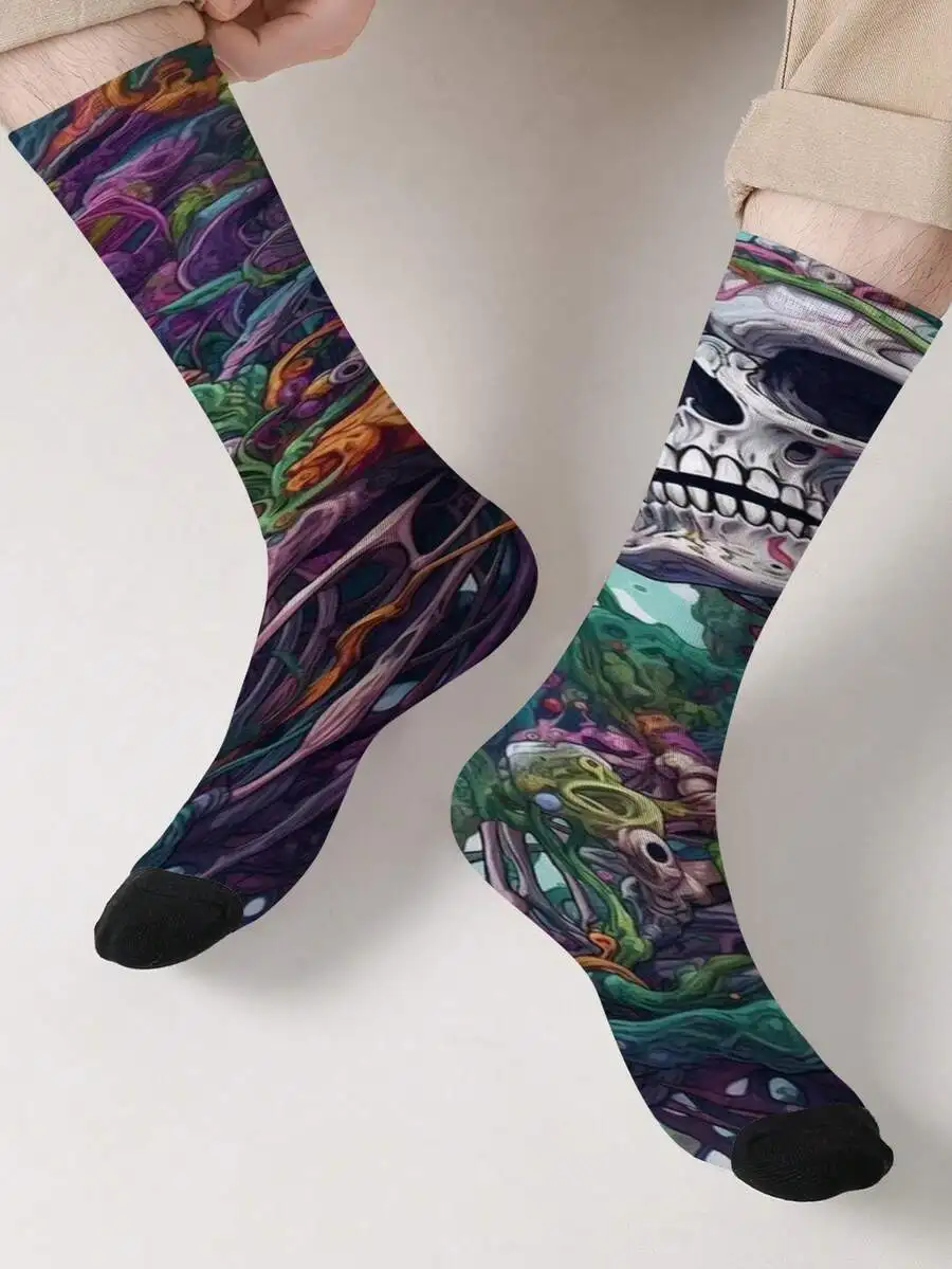 

3D Digital Print Mid-Calf Socks Mens Unisex Street Style Comfortable Breathable Socks