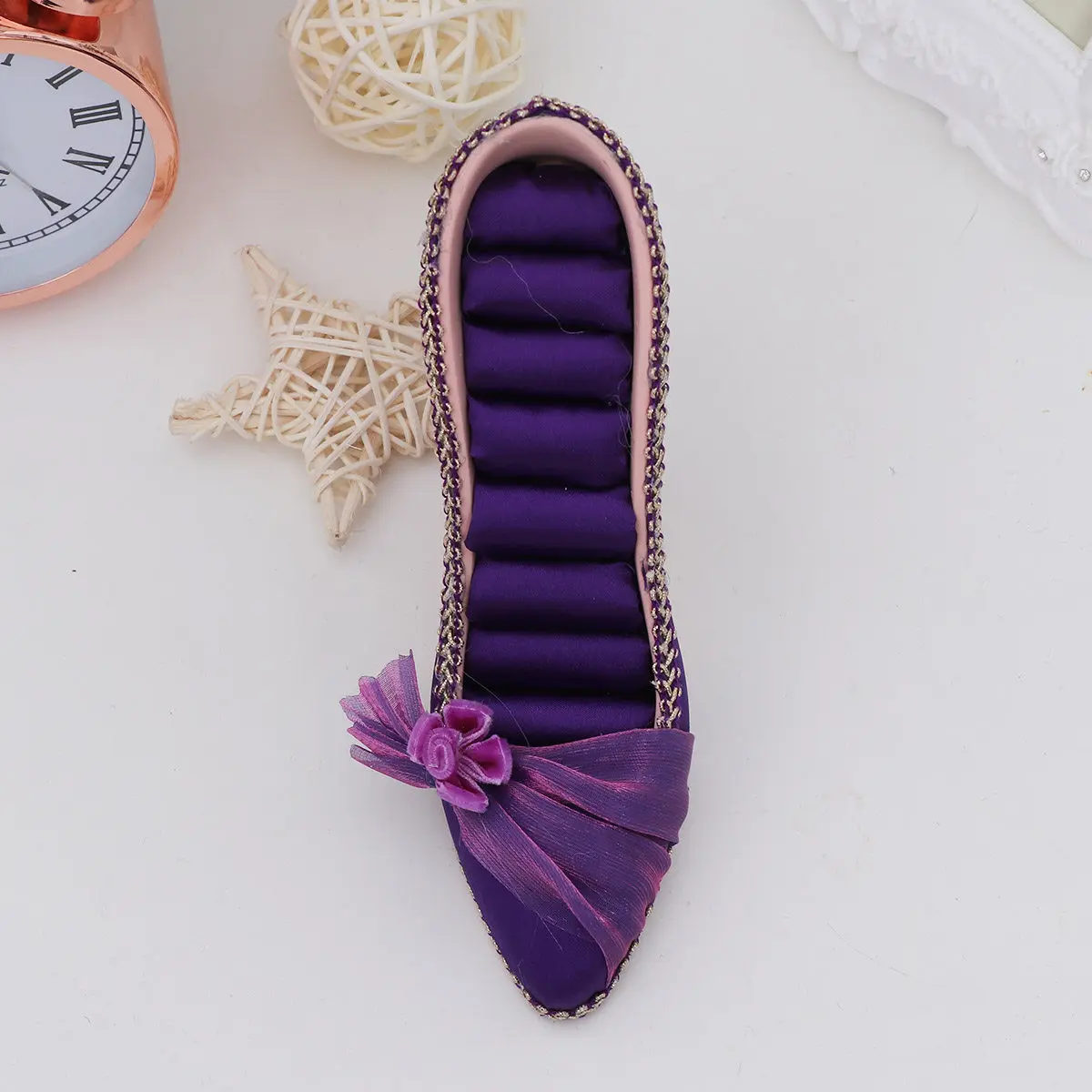 

Creative High-Heeled Shoe Shaped Jewelry Organizer Display Stand for Earrings Rings Necklaces with Chic Home Decor Design Dark