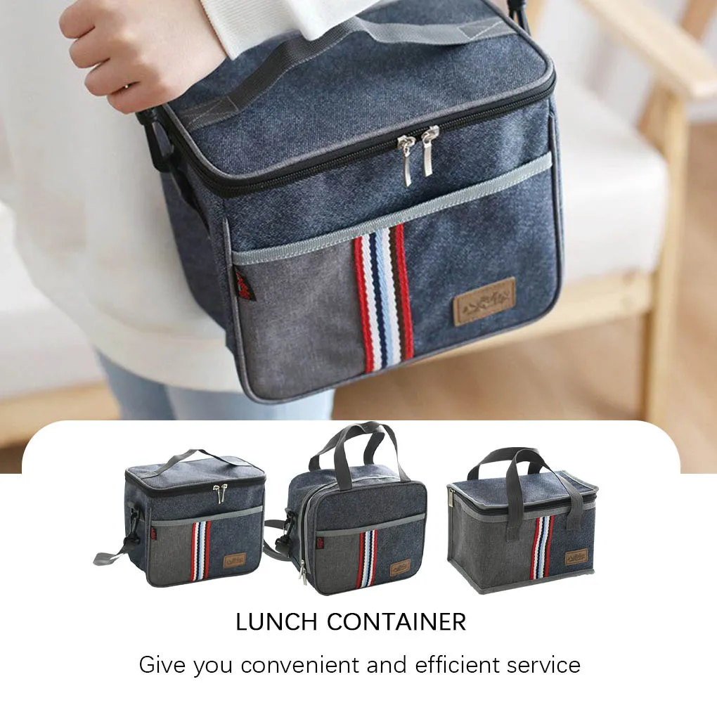 Lunch Bag Fruit Meal Picnic Cooler Bag Outdoor Portable Zipper Closure Heat Insulation Pouch, Type 2