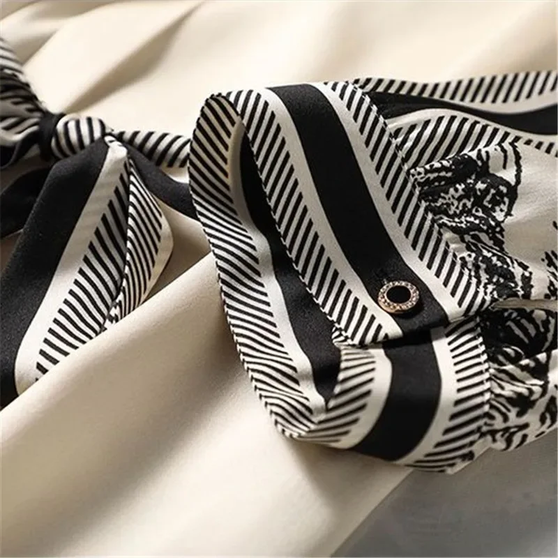 여성용 A라인 우아한 분위기의 부드러운 새틴 여름 드레스, 가벼운 럭셔리 파티 베스티도 Z006 빈티지 프린트 실크 미디 드레스