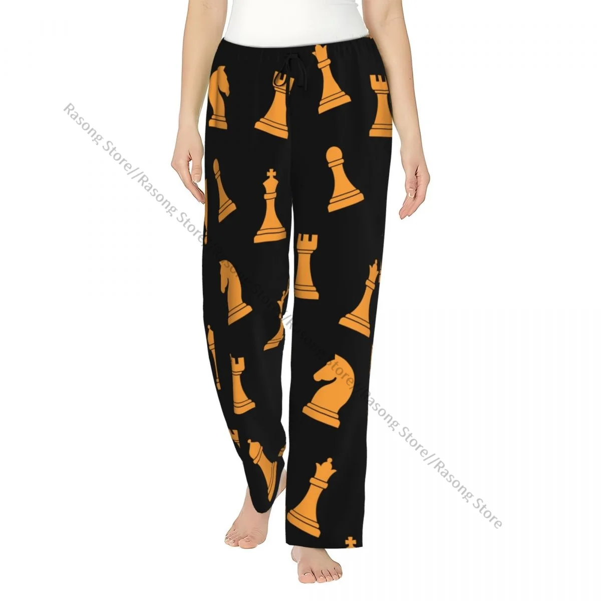 

Women Flannel Lounge Pants Soft Chess Icons Pajama Pants Winter Sleepwear