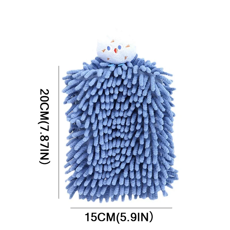 Blue Plush Hand Towel with Adorable Topper–Super Soft, Highly Absorbent. Ideal as Birthday, Housewarming or "Just Because" Gift! - Image 4