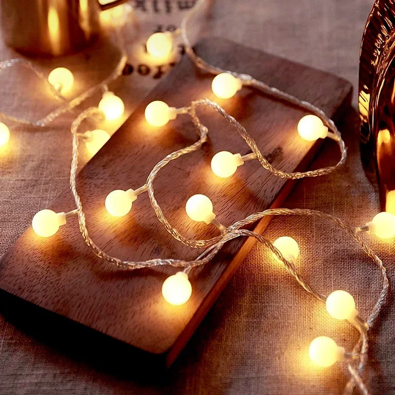 Outdoor Ball LED Star Snowflake Fairy String Lights Garland Christmas Decorations for Home New Year Wedding Garden Street Lamp