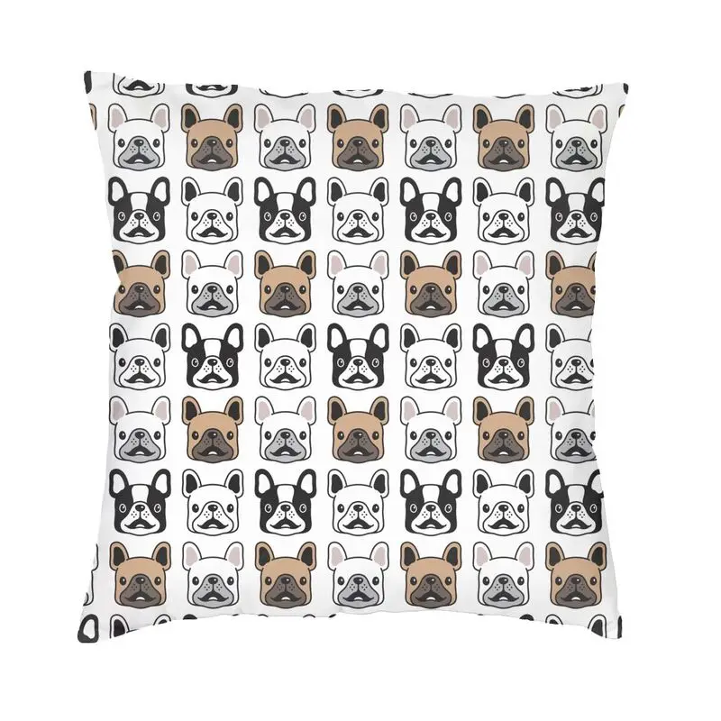 Custom Modern French Bulldog Cushion Cover Soft Frenchie Dog Lover Pillow Case for Living Room